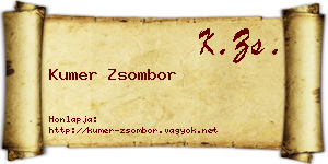 Kumer Zsombor névjegykártya